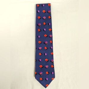 Ermenegildo Zegna Blue Floral Silk Tie